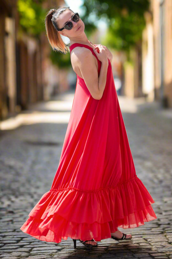 CARMEN Cotton Maxi Dress D FOLD Clothing - Effortless Eleganc