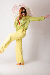 Image of Model wearing SIERA Yellow Viscose Set - DFold Clothing