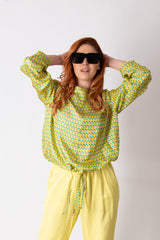 Image of Model wearing SIERA Yellow Viscose Set - DFold Clothing