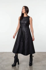 Croc Embossed Vegan Leather Dress Sicilia