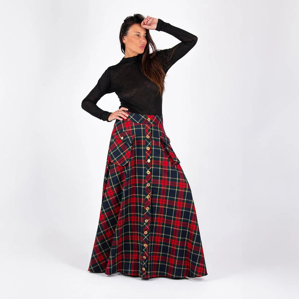 KATYA A line plaid skirt