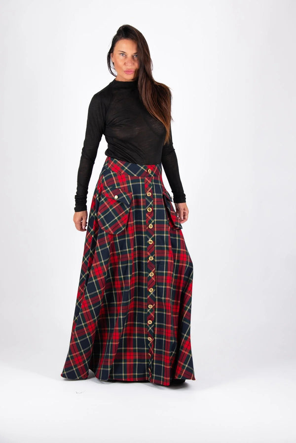 KATYA A line plaid skirt