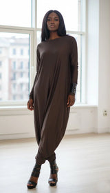 MARLA Dark Red Maxi Harem Jumpsuit