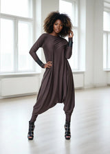 MARLA Dark Red Maxi Harem Jumpsuit