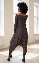 MARLA Dark Red Maxi Harem Jumpsuit