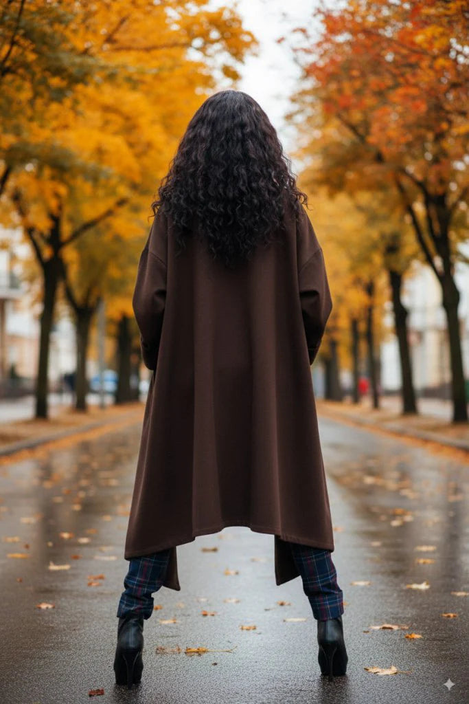 Brown Women Maxi Coat FEDERICA