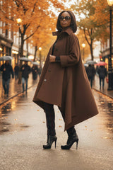 Brown Women Maxi Coat FEDERICA