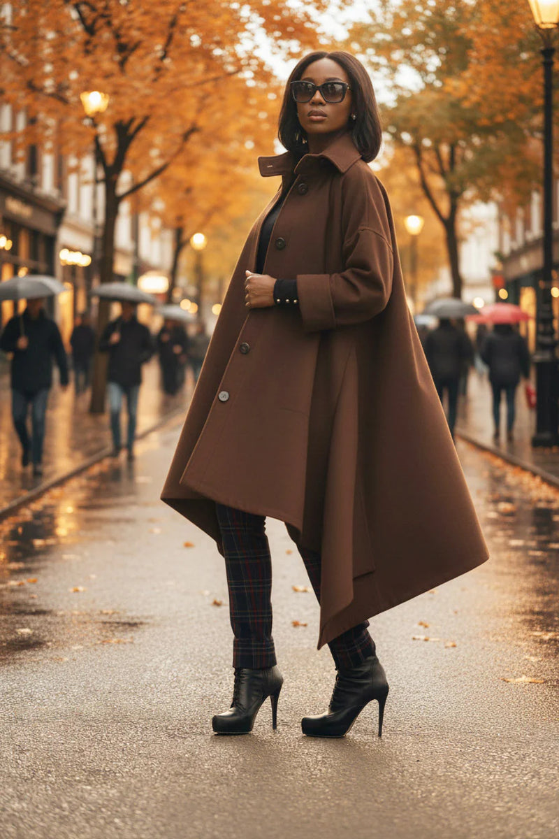 Brown Women Maxi Coat FEDERICA