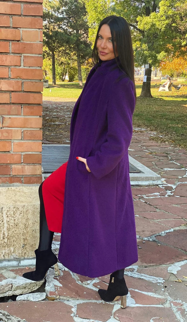 ERIN Winter Fur Purple Coat ON SALE