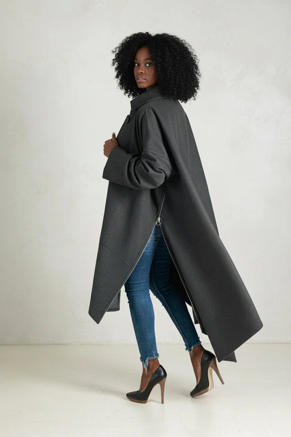 Grey Wool Women Coat FEDERICA