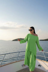 Green Linen Pants JESIKA