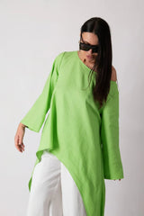 Green Linen Top JESIKA