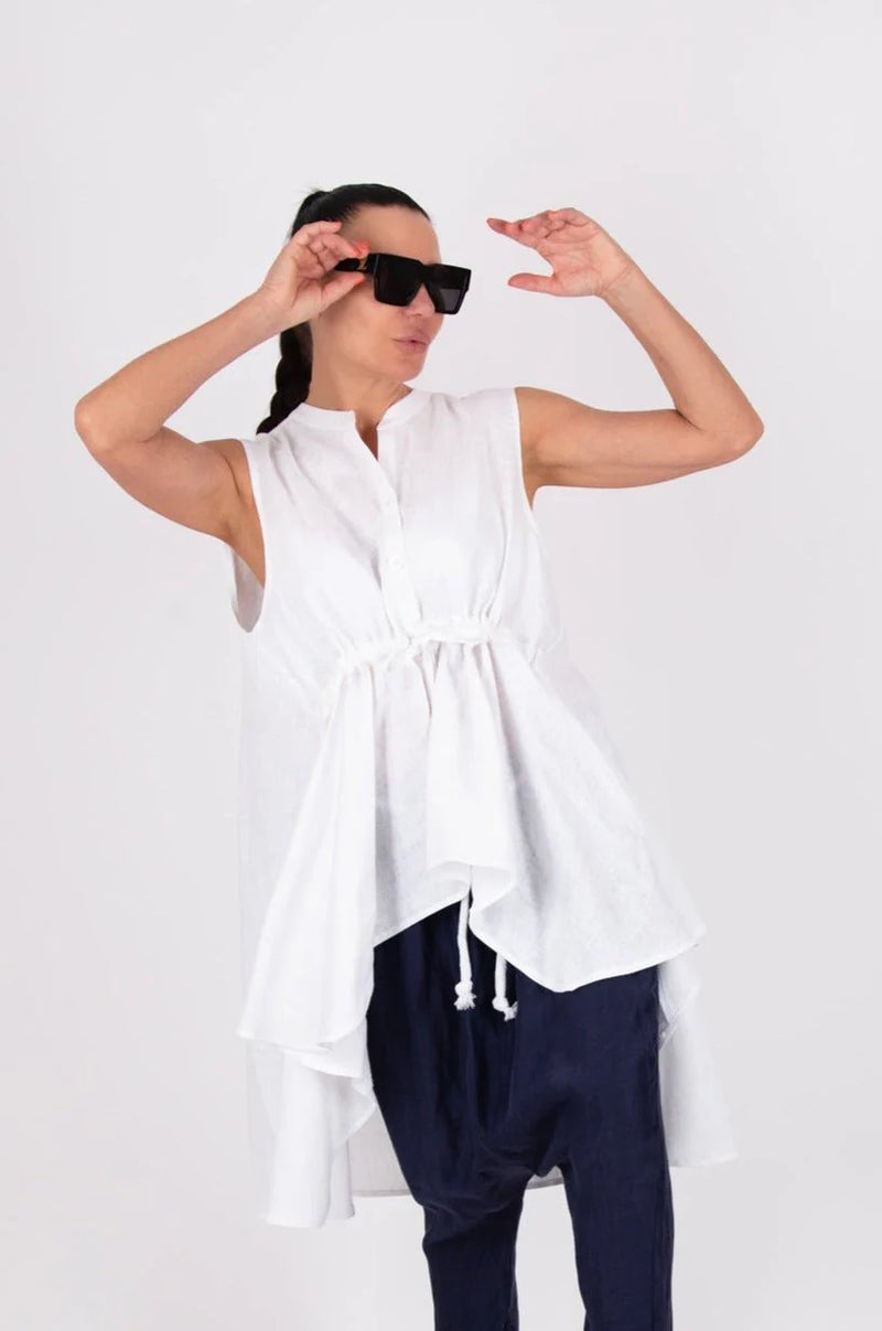 Dfold Elevate Your Style with DANIELA Linen Asymmetric Top - DFold Clothing ...