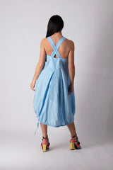 DFold Clothing KATE Linen Dress - Back View