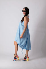 DFold Clothing KATE Linen Dress - Side View