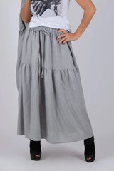 DFold Clothing - EUGF Linen Flounces Skirt - Close-up Detail