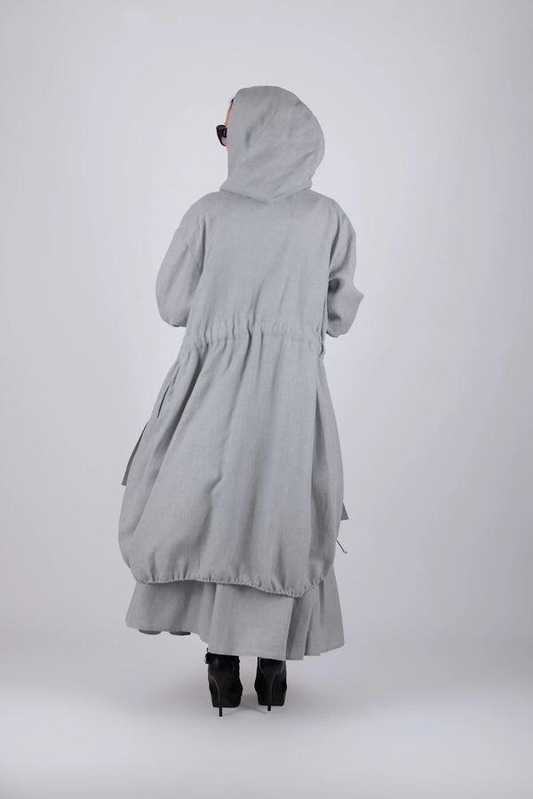 DFold Clothing EUGF Linen Hooded Jacket - Back View
