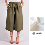 DFold Clothing CAPRI Linen Pants - Loose Fit Mid-length Linen Pants