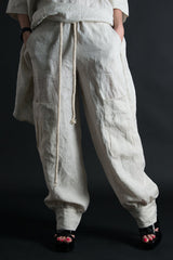 ANITA Linen Harem Loose Pants - DFold Clothing