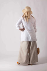 DFold Clothing - Pamela Linen Pants Skirt - Back View