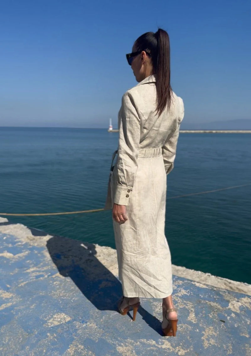 Linen long Sleeves Dress Caliope