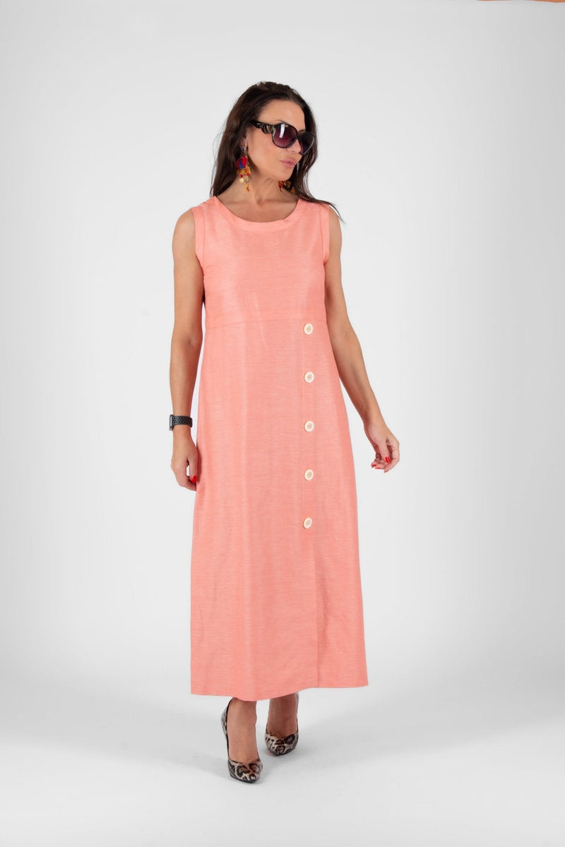 Linen Summer Sleeveless Dress PRIMA - EUG FASHION