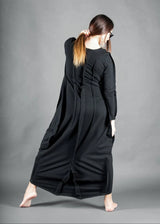 Long Cotton Black dress BENITA