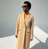 Long Elegant Beige Coat Lorna