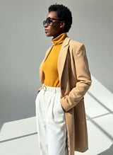 Long Elegant Beige Coat Lorna