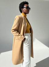 Long Elegant Beige Coat Lorna