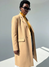 Long Elegant Beige Coat Lorna