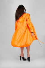 Long Orange Hooded Windbreaker