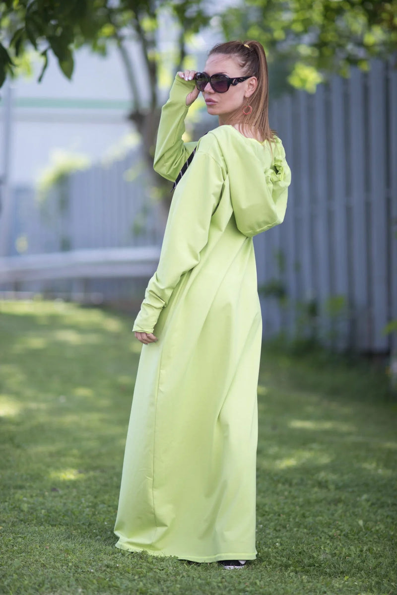 BORISA Long Hooded Women Dress