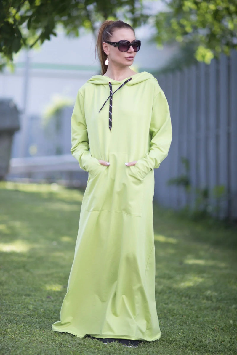 BORISA Long Hooded Women Dress