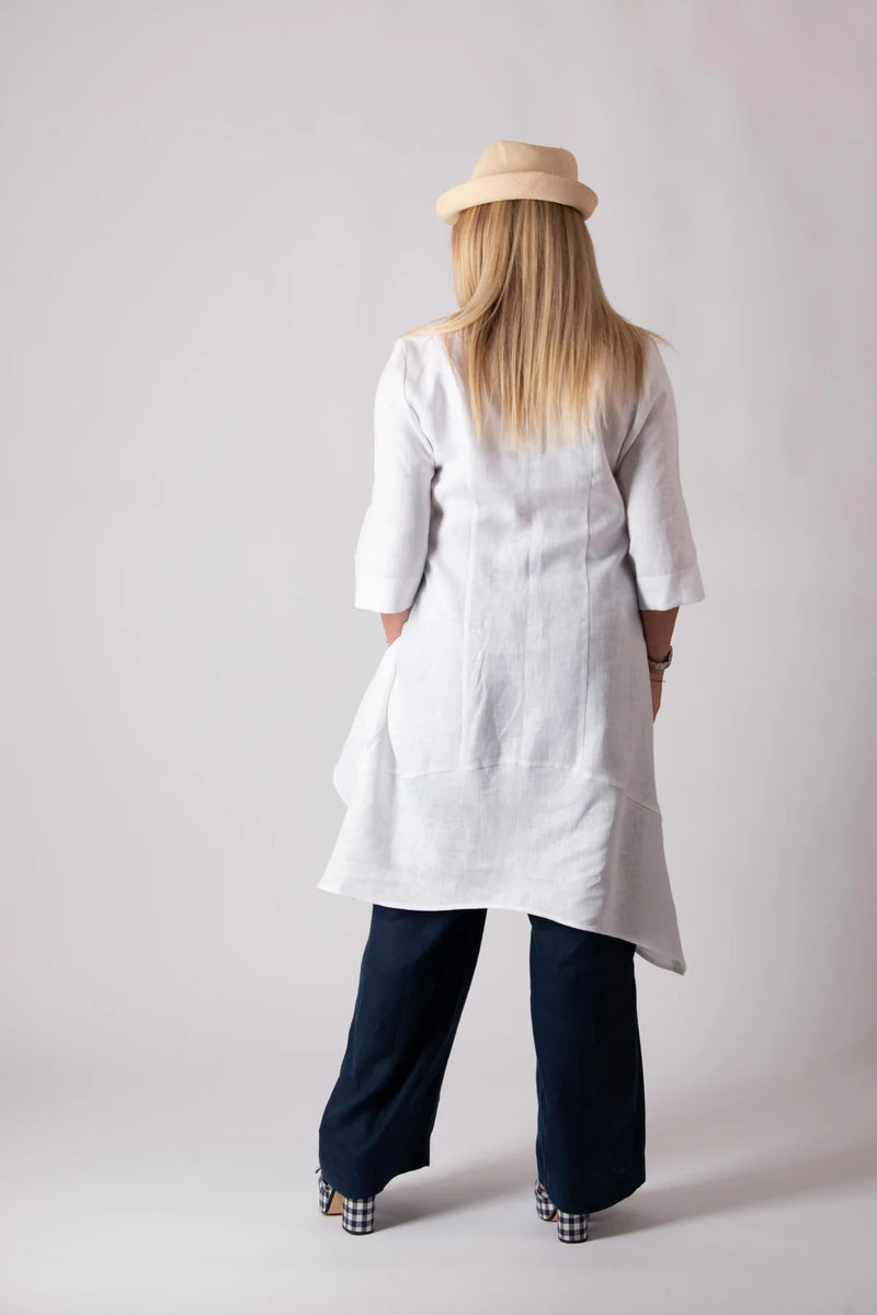 DFold Clothing Long Linen Tunic EFFE - Back View