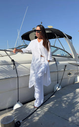 DFold Clothing Long Linen Tunic EFFE - Front View
