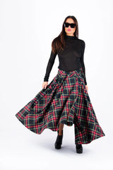 Zefira Long Plaid Skirt