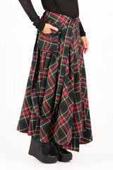 Zefira Long Plaid Skirt