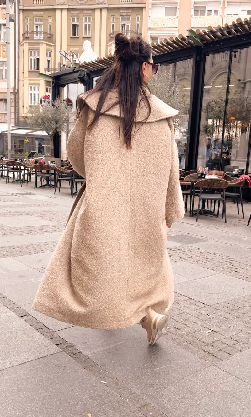 SIRI Beige Winter Loose Coat ON SALE