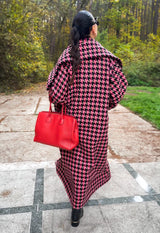 OFELIA Pink Houndstooth Coat