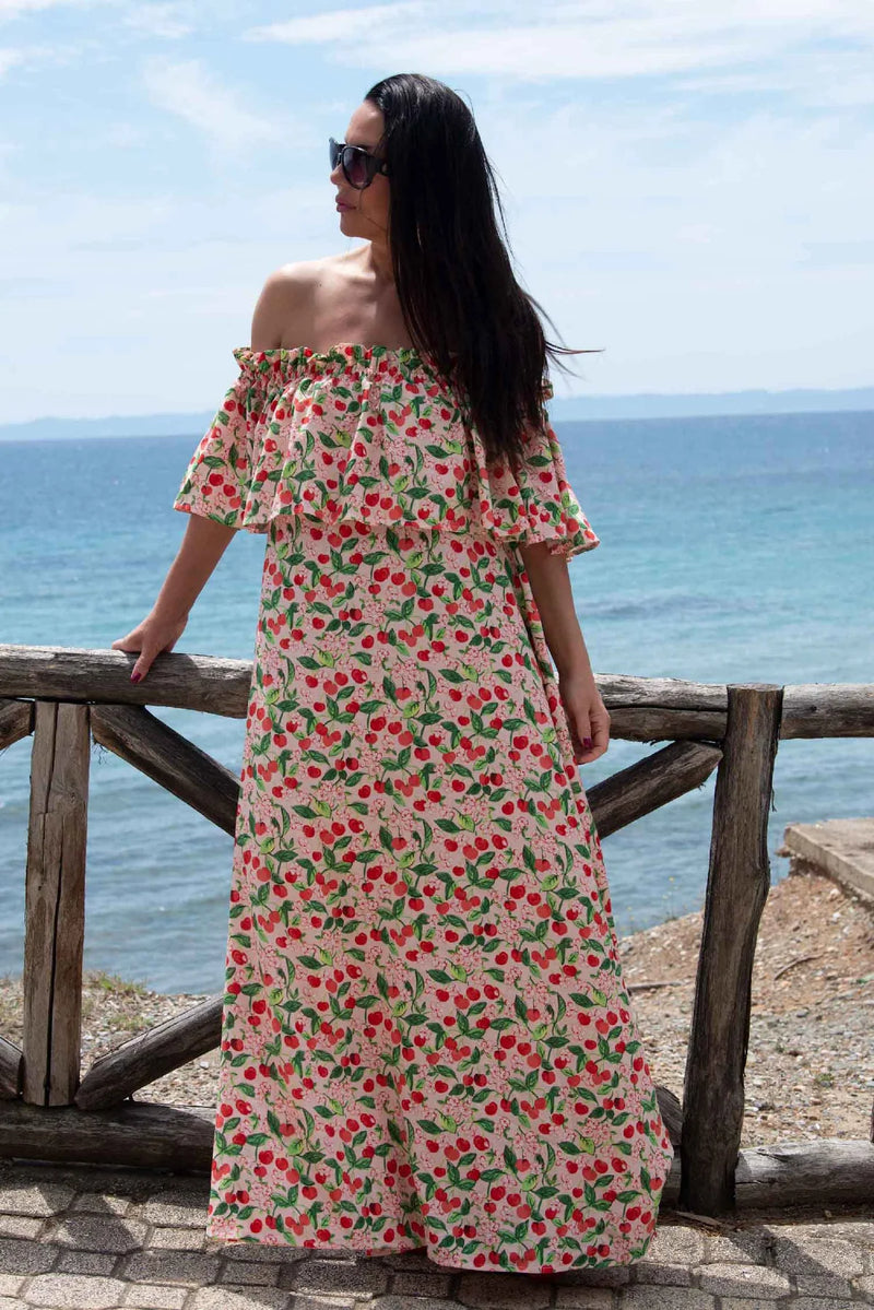 Shop the TARA Linen Off Shoulders Dress Shop the TARA Linen Off Shoulders Dress