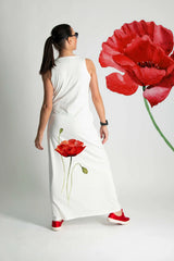 MIKAELA POPPIES JERSEY DRESS - D FOLD CLOTHING