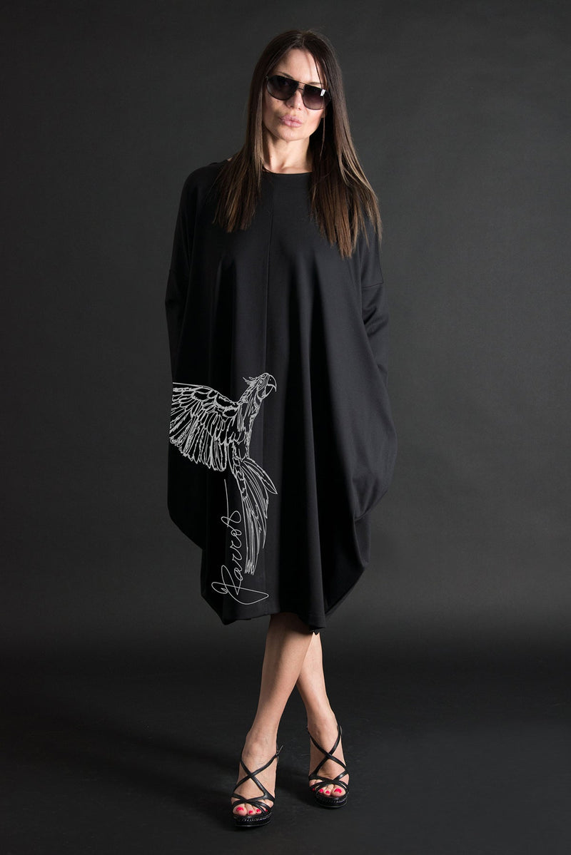 Parrot Print Cotton Dress TAMARA - EUG FASHION