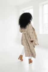 Plaid High-Low Coat, Double-Breasted Asymmetrical Fit Albena