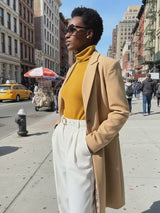 Long Elegant Beige Coat Lorna