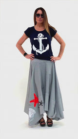 JULIE Marine Long Skirt