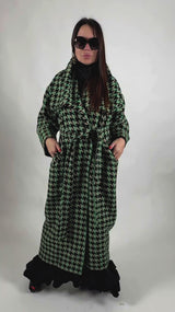 Green Houndstooth Coat OFELIA