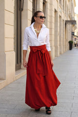 Cotton Long Wide Skirt FANTASY