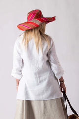 DFold Clothing PALERMO TIMELESS WHITE LINEN SHIRT - Back View