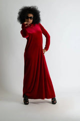 Turtleneck long Velvet Dress Vivian